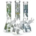 420 Clouds Glow In The Dark Beaker Glass Water Pipe - Haze Smoke Shop USA - Vaporizers Super Store