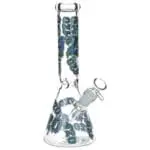 420 Clouds Glow In The Dark Beaker Glass Water Pipe - Haze Smoke Shop USA - Vaporizers Super Store