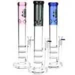 SeshGear Triple Honeycomb Perc Straight Tube Water Pipe - Haze Smoke Shop USA - Vaporizers Super Store