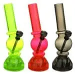 Angled Mini Acrylic Water Pipe w/ Built in Grinder Base - Haze Smoke Shop USA - Vaporizers Super Store