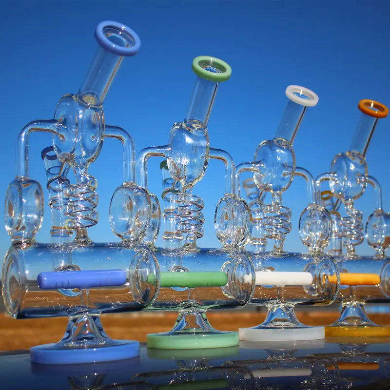 Recycler Style Inline Perc Water Pipe w/ Spring Body - Haze Smoke Shop USA - Vaporizers Super Store