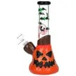 Bats n Ghouls Jack-O-Lantern Glow in Dark Glass Water Pipe - Haze Smoke Shop USA - Vaporizers Super Store