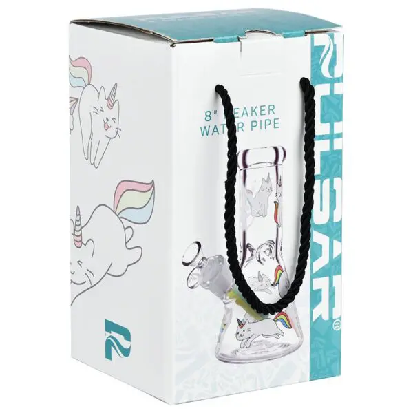 c068db13-4edb-4cbb-ae83-d70d2806d566.jpg Pulsar Caticorns Design Glass Beaker Water Pipe - Image 4