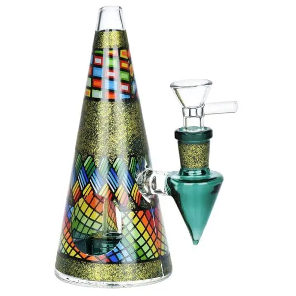 Conical Stained Glass Water Pipe - Haze Smoke Shop USA - Vaporizers Super Store