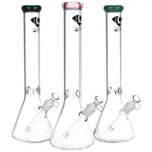 Diamond Glass Gold Classic Beaker Water Pipe - Haze Smoke Shop USA - Vaporizers Super Store