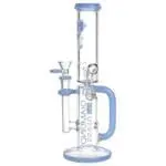 Diamond Glass Gold Inline Perc Recycler Water Pipe - Haze Smoke Shop USA - Vaporizers Super Store