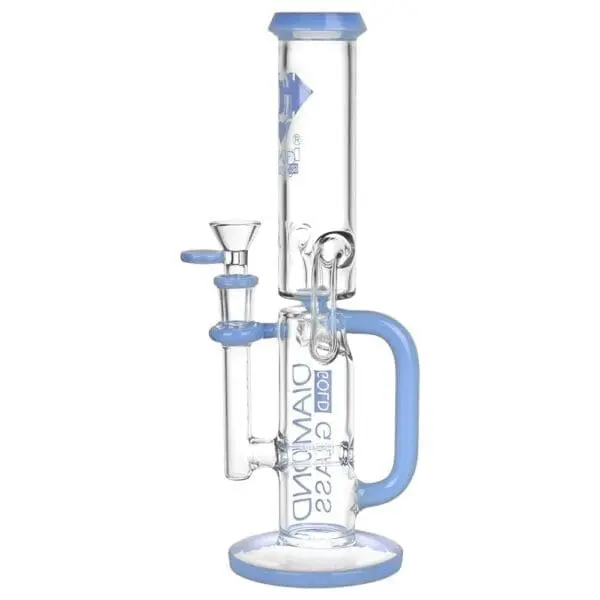Diamond Glass Gold Inline Perc Recycler Water Pipe - Haze Smoke Shop USA - Vaporizers Super Store