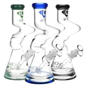 Diamond Glass Gold Zong Beaker Water Pipe - Haze Smoke Shop USA - Vaporizers Super Store