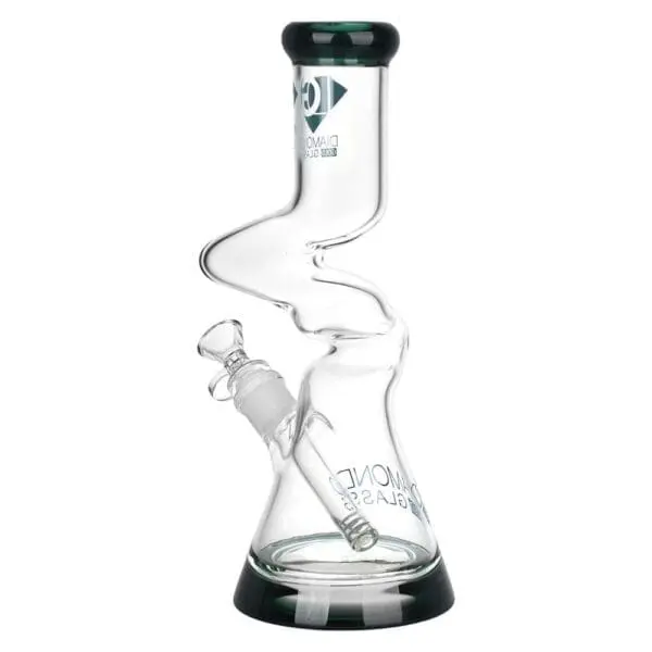 Diamond Glass Gold Zong Beaker Water Pipe - Haze Smoke Shop USA - Vaporizers Super Store
