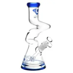 Diamond Glass Gold Zong Beaker Water Pipe - Haze Smoke Shop USA - Vaporizers Super Store