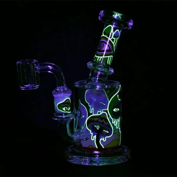 Fungi Eyes Glow In The Dark Glass Dab Rig - Haze Smoke Shop USA - Vaporizers Super Store