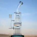 Glass Straight Water Pipe w/ Dual Arm Percolators 10.6" - Haze Smoke Shop USA - Vaporizers Super Store