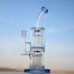 Glass Straight Water Pipe w/ Dual Arm Percolators 10.6" - Haze Smoke Shop USA - Vaporizers Super Store