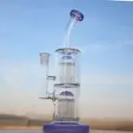 Glass Straight Water Pipe w/ Dual Arm Percolators 10.6" - Haze Smoke Shop USA - Vaporizers Super Store