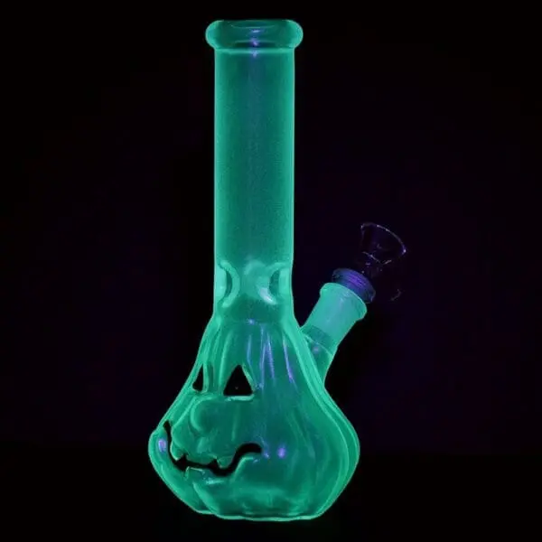 Glow In Dark Jack-O-Lantern Glass Bong - Haze Smoke Shop USA - Vaporizers Super Store