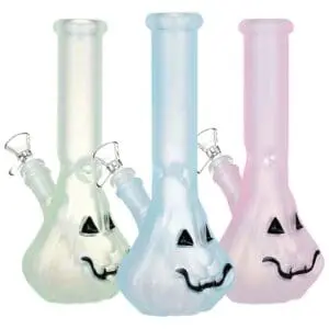 Glow In Dark Jack-O-Lantern Glass Bong - Haze Smoke Shop USA - Vaporizers Super Store