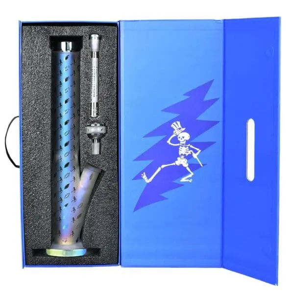 Grateful Dead x Pulsar Bolts And Skellies Straight Tube Water Pipe - Haze Smoke Shop USA - Vaporizers Super Store