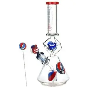 Grateful Dead x Pulsar Inception Cube Beaker Glass Water Pipe - Haze Smoke Shop USA - Vaporizers Super Store