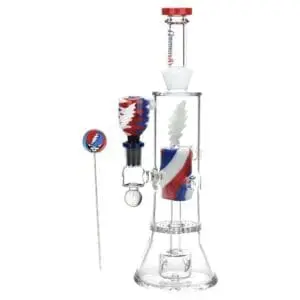 Grateful Dead x Pulsar Lightning Bolt Glass Water Pipe - Haze Smoke Shop USA - Vaporizers Super Store