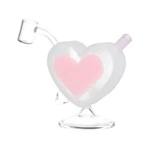 Heart Sparkles Glass Mini Rig - Haze Smoke Shop USA - Vaporizers Super Store