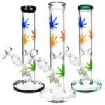 Hemp Leaf Straight Tube Water Pipe