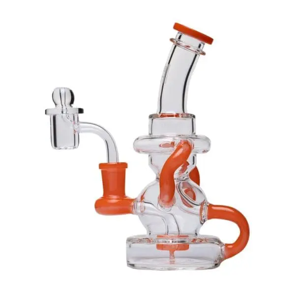 Human Grade Stubby Klein Glass Recycler Rig Water Pipe - Haze Smoke Shop USA - Vaporizers Super Store