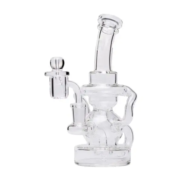 Human Grade Stubby Klein Glass Recycler Rig Water Pipe - Haze Smoke Shop USA - Vaporizers Super Store