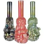 Iridescent Crouching Skeleton Soft Glass Water Pipe - Haze Smoke Shop USA - Vaporizers Super Store