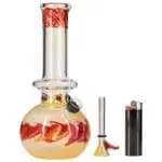 LA Pipes Time Traveler Silver Fumed Pull Stem Bubble Bong - Haze Smoke Shop USA - Vaporizers Super Store