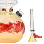 LA Pipes Time Traveler Silver Fumed Pull Stem Bubble Bong - Haze Smoke Shop USA - Vaporizers Super Store