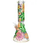 Mandala Hemp Leaf Beaker Water Pipe - Haze Smoke Shop USA - Vaporizers Super Store