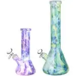 Marbled Glass Beaker Water Pipe - Haze Smoke Shop USA - Vaporizers Super Store