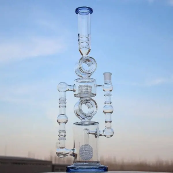 Massive Dual Perc Recycler Style Water Pipe - Haze Smoke Shop USA - Vaporizers Super Store
