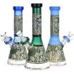 Mushroom Melange Etched Beaker Glass Water Pipe - Haze Smoke Shop USA - Vaporizers Super Store