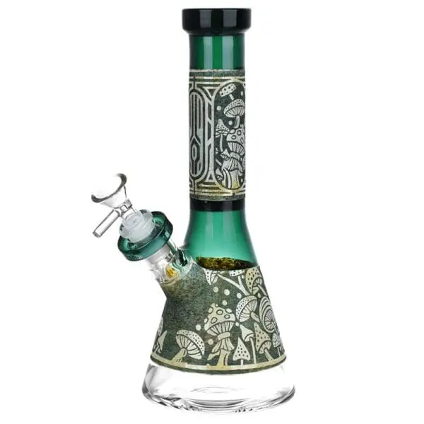 Mushroom Melange Etched Beaker Glass Water Pipe - Haze Smoke Shop USA - Vaporizers Super Store