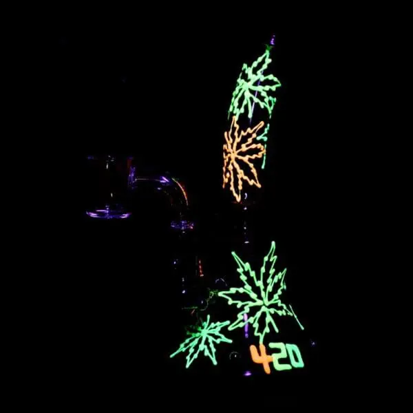 Neon Hemp Leaf Glow In The Dark Dab Rig - Haze Smoke Shop USA - Vaporizers Super Store