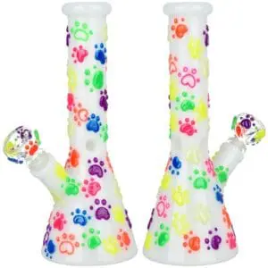 Paws for the Cause Glow in Dark Beaker Water Pipe - Haze Smoke Shop USA - Vaporizers Super Store