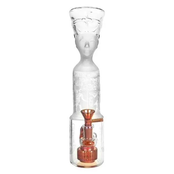 Pharoah Head Frosted Glass Water Pipe -Haze Smoke Shop USA - Vaporizers Super Store