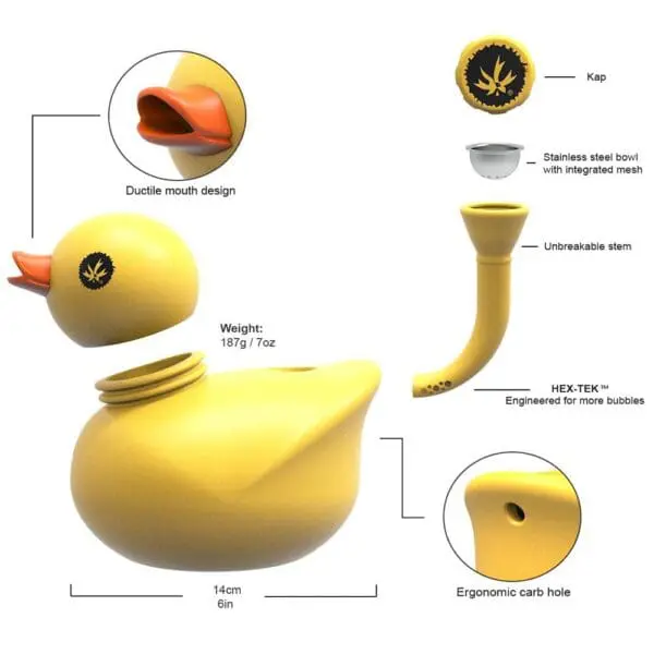 Piecemaker Kwack Silicone Duck Bong - Haze Smoke Shop USA - Vaporizers Super Store