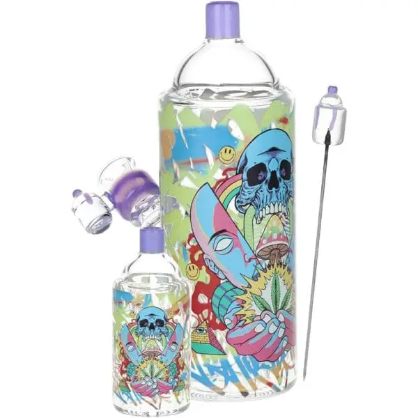 Pulsar Graffiti Series Spray Paint Glass Water Pipe Set - Haze Smoke Shop USA - Vaporizers Super Store