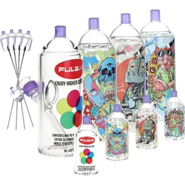 Pulsar Graffiti Series Spray Paint Glass Water Pipe Set - Haze Smoke Shop USA - Vaporizers Super Store