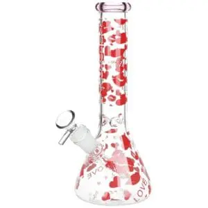Pulsar Hearts and Kisses Glass Beaker Water Pipe - Haze Smoke Shop USA - Vaporizers Super Store