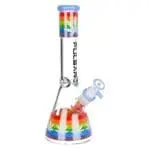 Pulsar Rainbow Pride Glow Glass Beaker Water Pipe - Haze Smoke Shop USA - Vaporizers Super Store