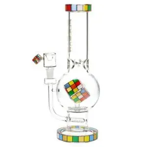 Pulsar Rubik's Cube Perc Bubble Base Glass Water Pipe - Haze Smoke Shop USA - Vaporizers Super Store