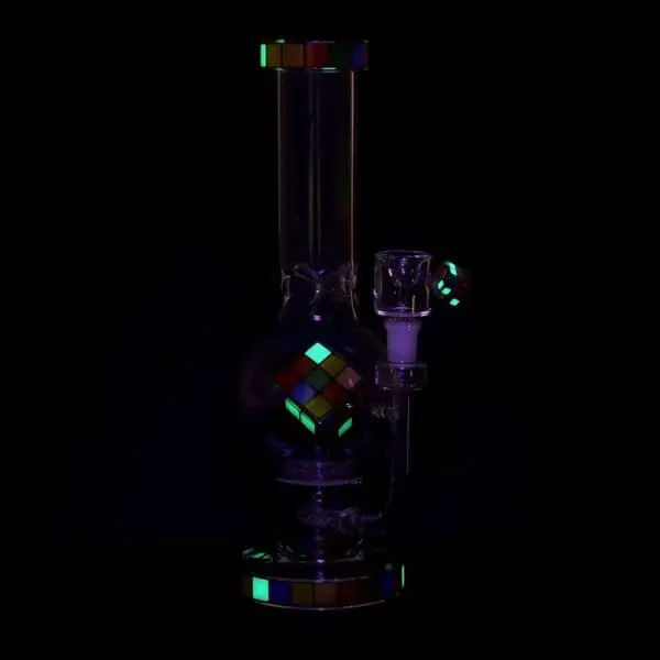 Pulsar Rubik's Cube Perc Bubble Base Glass Water Pipe - Haze Smoke Shop USA - Vaporizers Super Store