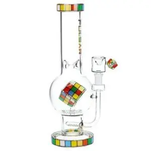 Pulsar Rubik's Cube Perc Bubble Base Glass Water Pipe - Haze Smoke Shop USA - Vaporizers Super Store