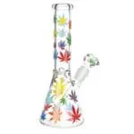 Rainbow Pride Leaf Beaker Glass Water Pipe - Haze Smoke Shop USA - Vaporizers Super Store