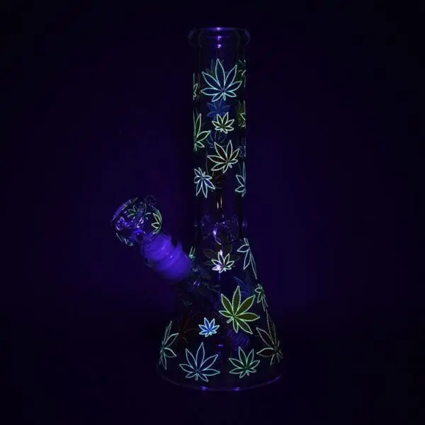 Rainbow Pride Leaf Beaker Glass Water Pipe - Haze Smoke Shop USA - Vaporizers Super Store