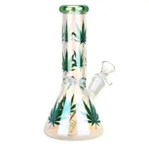 Realistic Hemp Leaf Beaker Glass Water Pipe - Haze Smoke Shop USA - Vaporizers Super Store