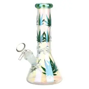 Realistic Hemp Leaf Beaker Glass Water Pipe - Haze Smoke Shop USA - Vaporizers Super Store